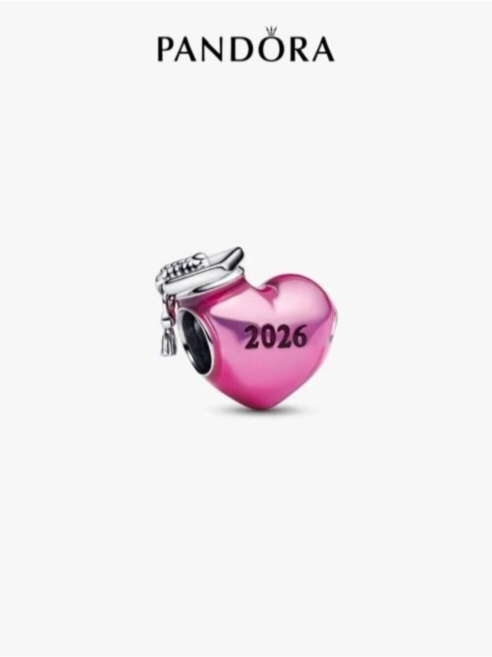 Pandora Graduation 2026 Pink Heart Charm